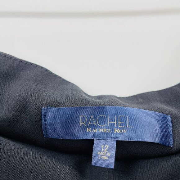 RACHEL Rachel Roy Womens Size 12 Paper Bag Tapered Pants with Belt in Black $99 - Picture 7 of 10